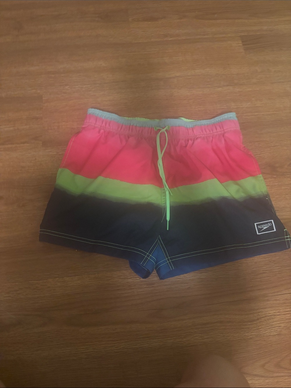 Speedo Pink, Lime & Navy Colorblock Swim Shorts